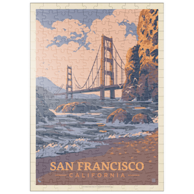 Darstellung des Puzzle-Motivs San Francisco, CA: Golden Gate-Water's Edge, Vintage Poster – Puzzleteile: 200