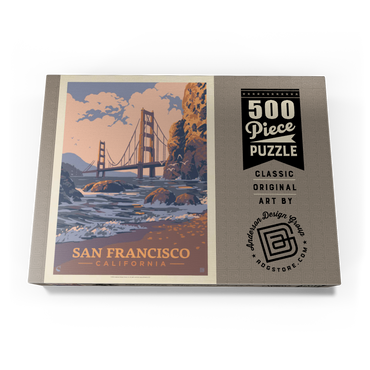 San Francisco, CA: Golden Gate-Water's Edge, Vintage Poster 500 Puzzle Schachtel Ansicht3