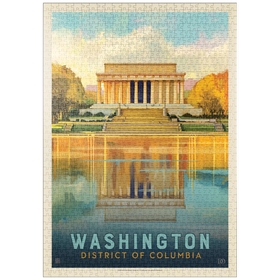 Darstellung des Puzzle-Motivs Washington, DC: Lincoln Memorial, Vintage Poster – Puzzleteile: 1000