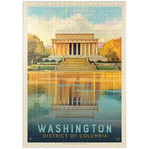 puzzleplate Washington, DC: Lincoln Memorial, Vintage Poster 1000 Puzzle
