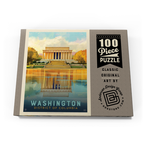 Washington, DC: Lincoln Memorial, Vintage Poster 100 Puzzle Schachtel Ansicht3
