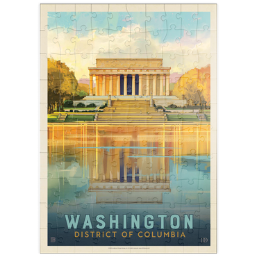 puzzleplate Washington, DC: Lincoln Memorial, Vintage Poster 100 Puzzle