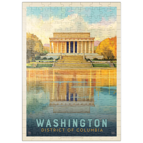 puzzleplate Washington, DC: Lincoln Memorial, Vintage Poster 200 Puzzle