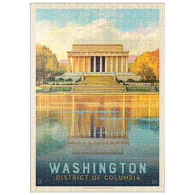 Darstellung des Puzzle-Motivs Washington, DC: Lincoln Memorial, Vintage Poster – Puzzleteile: 500