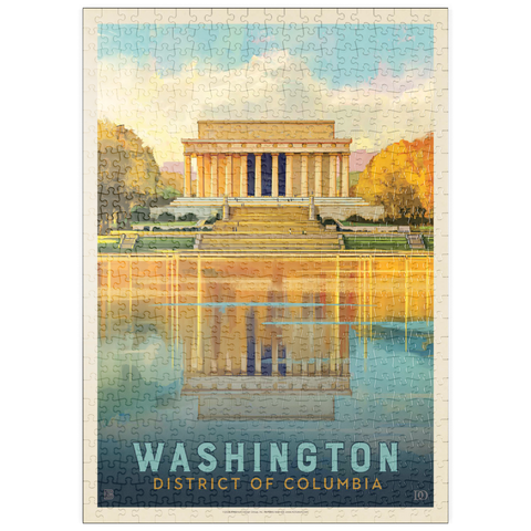 puzzleplate Washington, DC: Lincoln Memorial, Vintage Poster 500 Puzzle