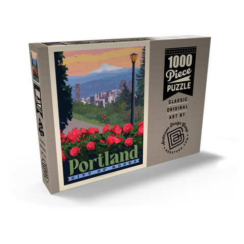 Portland, Oregon: City Of Roses, Vintage Poster 1000 Puzzle Schachtel Ansicht2