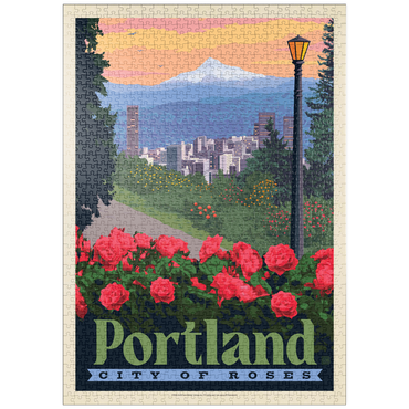 puzzleplate Portland, Oregon: City Of Roses, Vintage Poster 1000 Puzzle