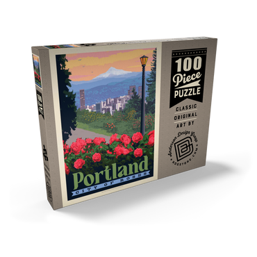 Portland, Oregon: City Of Roses, Vintage Poster 100 Puzzle Schachtel Ansicht2