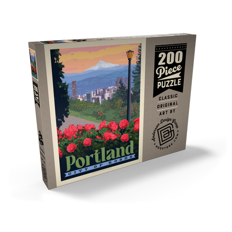 Portland, Oregon: City Of Roses, Vintage Poster 200 Puzzle Schachtel Ansicht2