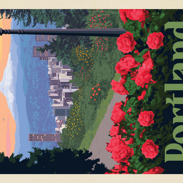Portland, Oregon: City Of Roses, Vintage Poster 200 Puzzle 3D Modell