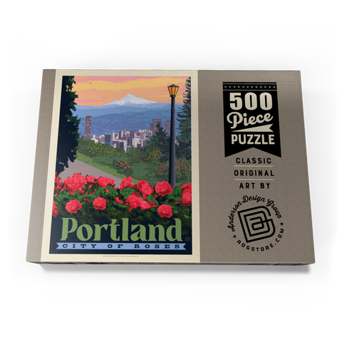 Portland, Oregon: City Of Roses, Vintage Poster 500 Puzzle Schachtel Ansicht3