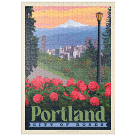 Darstellung des Puzzle Motivs Portland, Oregon: City Of Roses, Vintage Poster - Puzzleteile: 500