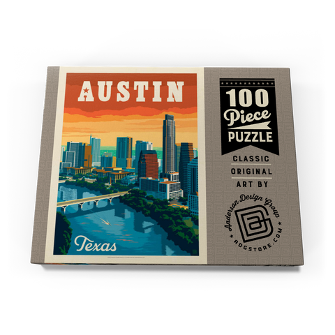 Austin, Texas: Skyline, Vintage Poster 100 Puzzle Schachtel Ansicht3