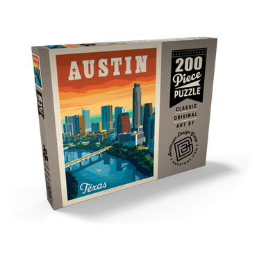 Austin, Texas: Skyline, Vintage Poster 200 Puzzle Schachtel Ansicht2