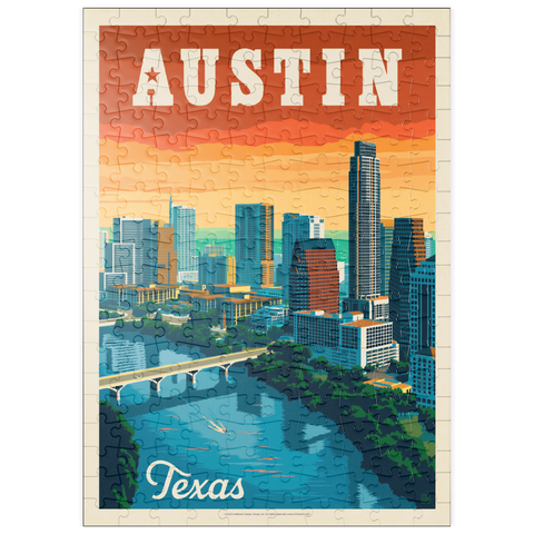 puzzleplate Austin, Texas: Skyline, Vintage Poster 200 Puzzle