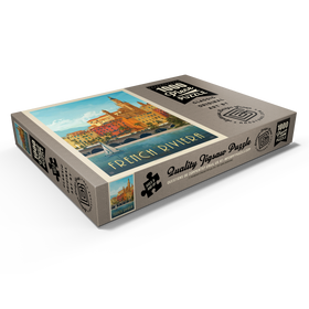 Darstellung des Puzzle Motivs Frankreich: Côte d'Azur, Vintage Poster - Puzzleteile: 1000