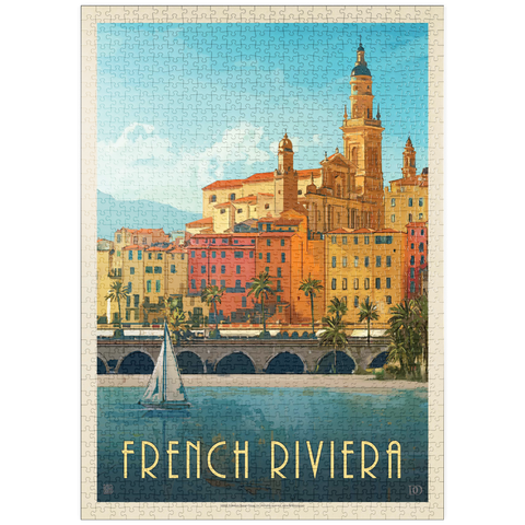 puzzleplate France: French Riviera, Vintage Poster 1000 Puzzle