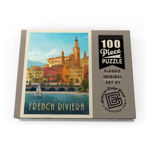 France: French Riviera, Vintage Poster 100 Puzzle Schachtel Ansicht3