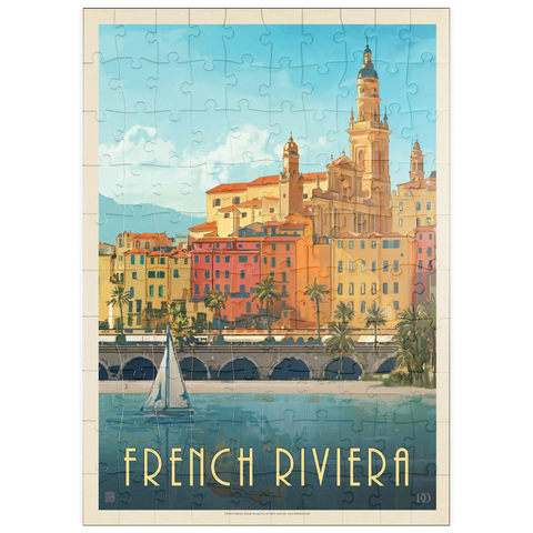puzzleplate France: French Riviera, Vintage Poster 100 Puzzle