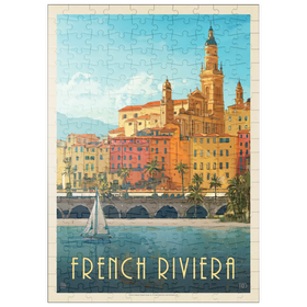 Darstellung des Puzzle Motivs Frankreich: Côte d'Azur, Vintage Poster - Puzzleteile: 200