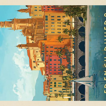 France: French Riviera, Vintage Poster 200 Puzzle 3D Modell