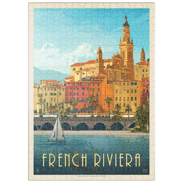 puzzleplate France: French Riviera, Vintage Poster 500 Puzzle