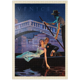 Darstellung des Puzzle Motivs Italien: Ein Abend in Venedig, Vintage Poster - Puzzleteile: 1000
