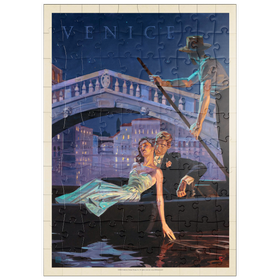 Darstellung des Puzzle Motivs Italien: Ein Abend in Venedig, Vintage Poster - Puzzleteile: 100