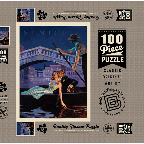Italy: An Evening in Venice, Vintage Poster 100 Puzzle Schachtel 3D Modell
