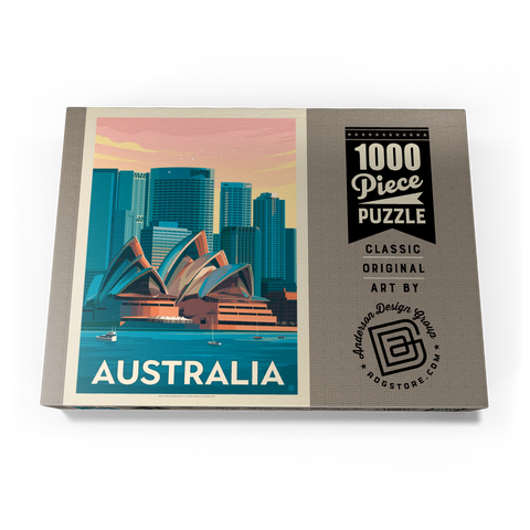 Australia: Sydney Skyline, Vintage Poster 1000 Puzzle Schachtel Ansicht3