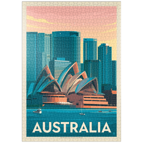 Darstellung des Puzzle Motivs Australia: Sydney Skyline, Vintage Poster - Puzzleteile: 1000