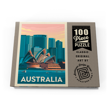 Australia: Sydney Skyline, Vintage Poster 100 Puzzle Schachtel Ansicht3