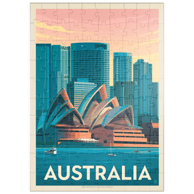 Darstellung des Puzzle-Motivs Australia: Sydney Skyline, Vintage Poster – Puzzleteile: 100