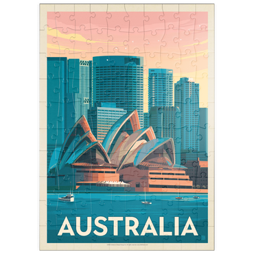 puzzleplate Australia: Sydney Skyline, Vintage Poster 100 Puzzle