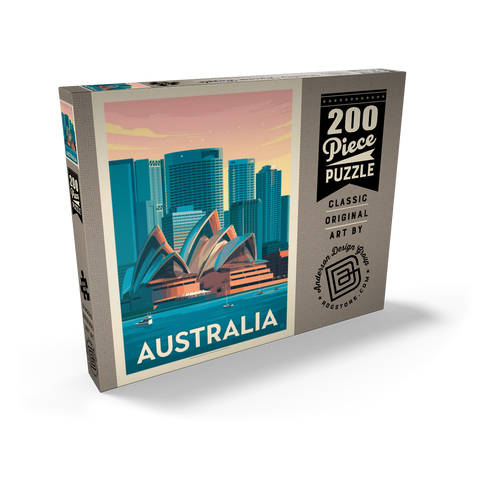 Australia: Sydney Skyline, Vintage Poster 200 Puzzle Schachtel Ansicht2
