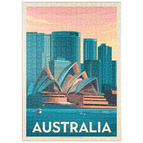 Darstellung des Puzzle-Motivs Australia: Sydney Skyline, Vintage Poster – Puzzleteile: 500