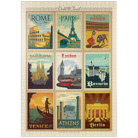 puzzleplate Europe Travel, Collage, Vintage Poster 1000 Puzzle