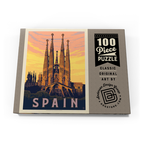 Spain: Familia Sagrada, Vintage Poster 100 Puzzle Schachtel Ansicht3