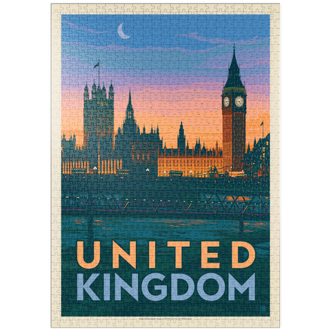 puzzleplate United Kingdom: Westminster Palace, Vintage Poster 1000 Puzzle