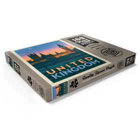 Darstellung des Puzzle Motivs Vereinigtes Königreich: Westminster-Palast, Vintage Poster - Puzzleteile: 100