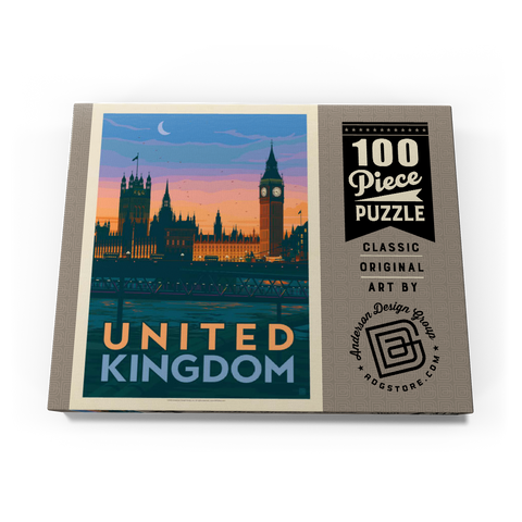 United Kingdom: Westminster Palace, Vintage Poster 100 Puzzle Schachtel Ansicht3