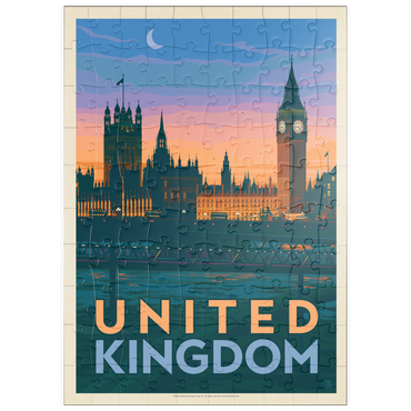 puzzleplate United Kingdom: Westminster Palace, Vintage Poster 100 Puzzle