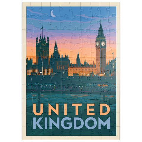 puzzleplate United Kingdom: Westminster Palace, Vintage Poster 100 Puzzle