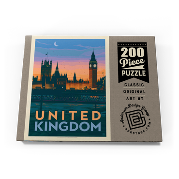 United Kingdom: Westminster Palace, Vintage Poster 200 Puzzle Schachtel Ansicht3