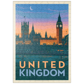 Darstellung des Puzzle-Motivs Vereinigtes Königreich: Westminster-Palast, Vintage Poster – Puzzleteile: 200