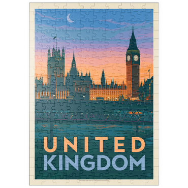 puzzleplate United Kingdom: Westminster Palace, Vintage Poster 200 Puzzle