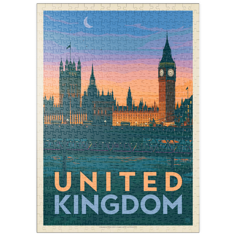 puzzleplate United Kingdom: Westminster Palace, Vintage Poster 500 Puzzle