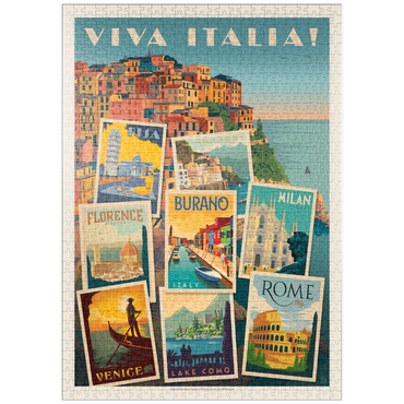puzzleplate Italy: Viva Italia! Collage, Vintage Poster 1000 Puzzle