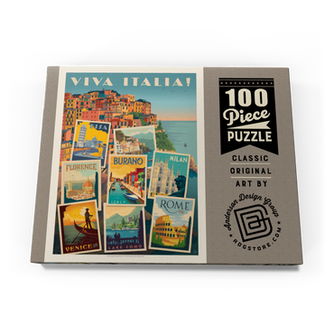 Italy: Viva Italia! Collage, Vintage Poster 100 Puzzle Schachtel Ansicht3