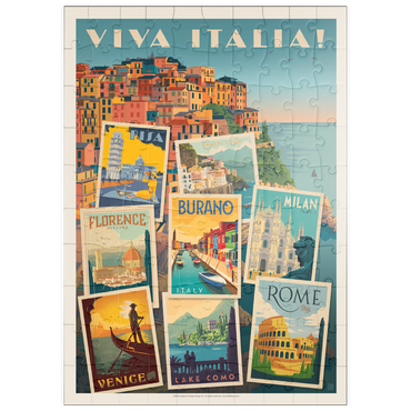 puzzleplate Italy: Viva Italia! Collage, Vintage Poster 100 Puzzle